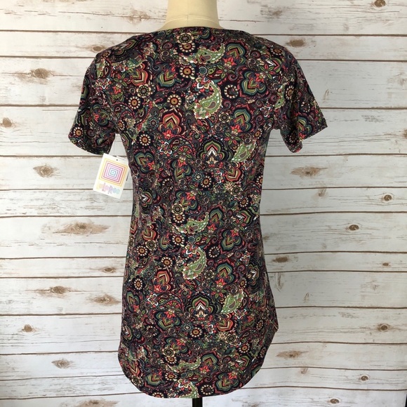 LuLaRoe Floral Paisley Print Classic T Top - Picture 2 of 6
